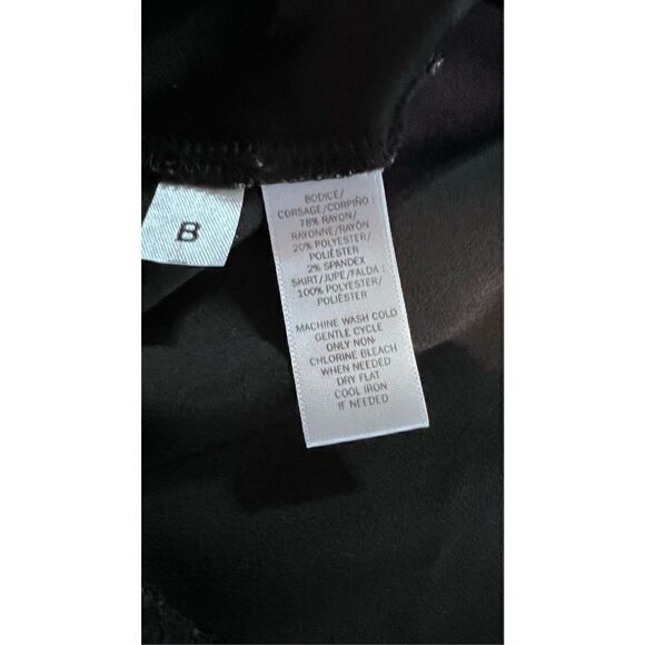 Ann Taylor LOFT Women's Sleeveless Zip Back A-Line Dress Black Gray SP Petite - Picture 7 of 10